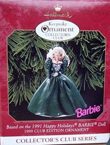 1991 Holiday Barbie Ornament