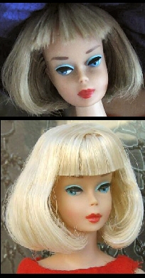 Some transitional sidepart Bubblecut Barbie Dolls have the American Girl