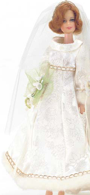 vintage barbie bridal brocade