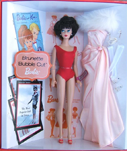 brunette bubble cut barbie 1962