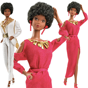 black barbie doll set