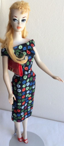 #1 Barbie wearing Apple Print Sheath