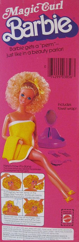 1981 Barbie Dolls Magic Curl Box Back