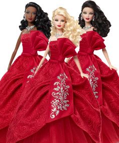 All 3 2012 Holiday Barbies - full length
