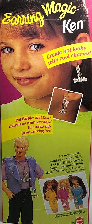 2023 Barbie Movie Dolls Earring Magic Ken Box Back