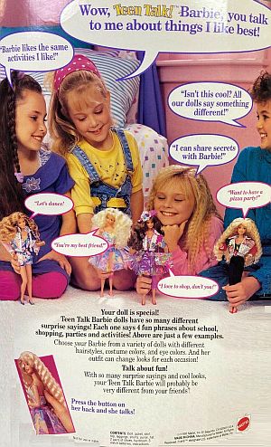 2023 Barbie Movie Dolls Teen Talk Box Back