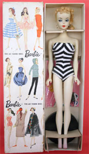 #1 Ponytail Barbie in original swimsuit & box