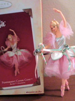 Barbie Peppermint Candy Cane Ballerina Ornament