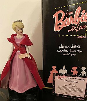 63/' 64/' Velvet with Satin Lining Vtg Barbie Long Gown Coat Only Barbie Sophisticated Lady Fuschia Coat #993 Excellent Condition