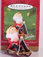 Winter Fun with Barbie and Kelly Ornament