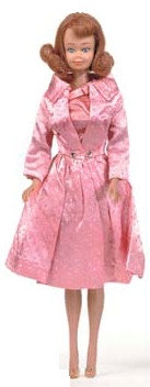 Vintage Midge Doll wearing Sparkling Pink Satin