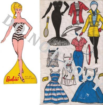 Barbie paper doll & clothes