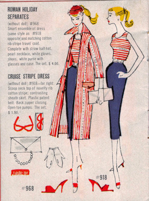 roman holiday/cruise stripes from vintage Barbie catalog