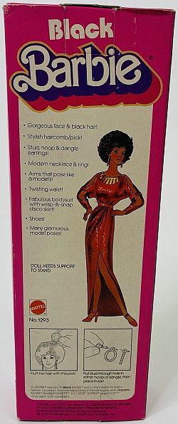 1980 Black Barbie Back Of Box