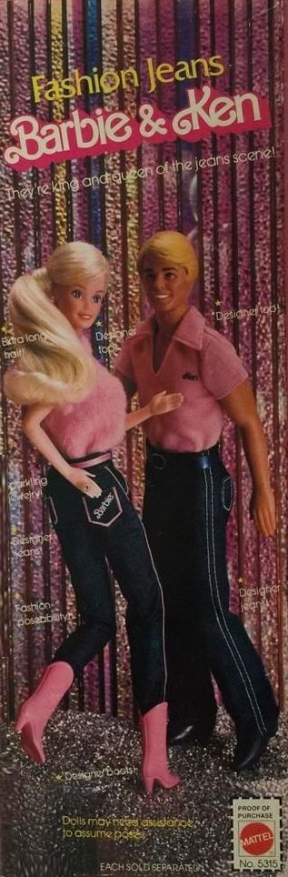1981 Barbie Dolls Fashion Jeans Box Back