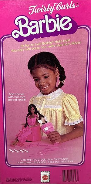 1982 Barbie Dolls Twirly Curls Black Box Back