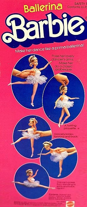 1983 Barbie Dolls Ballerina Box Back