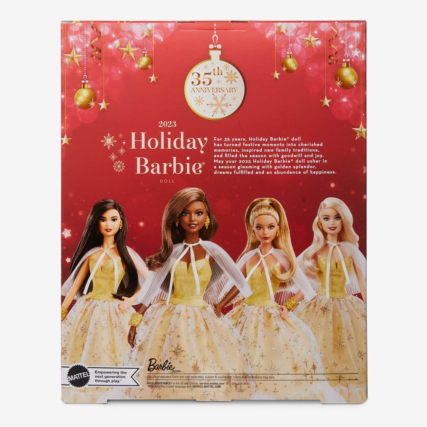 2023 Holiday Barbie Box Back