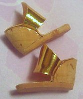 Vintage Barbie Cork Wedge Shoes with Gold Strap