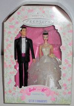 1997 Wedding Day Set with (Brunette) Ken and Barbie Ornaments