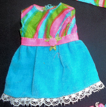 Vintage Skipper Triple Treat #1748 (1970 - 1971) with Barbie's Swirly Cue Fabric